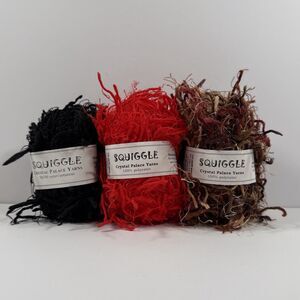 Crystal Palace Yarns Squiggle ~ Lacquer Red, Black & Chocolate Almond {Lot of 3}